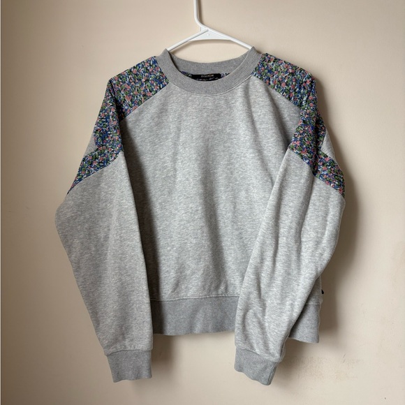 Scotch & Soda Floral Patchwork Dropped Shoulder Gray Sweatshirt Pullover Medium - Picture 2 of 9